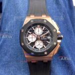 Perfect Replica Audemars Piguet Royal Oak Offshore Rose Gold Black Dial Watch 44mm